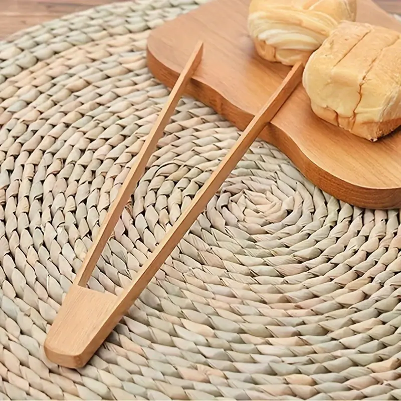 1pc Baking Barbecue Food Sandwich Bread Clip Buffet Anti-scald Steak Clip, Bamboo Multi-purpose Food Clips, Bread Food Clips, Bamboo Clips, Food Grade Kitchen Baking and Barbecue Clips