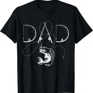 100% Cotton Unisex Fisherman Dad Fishing Enthusiast Fish Lover Daddy Father T-Shirt graphic tee