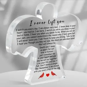 Memorial Cardinals Gift, Angel Acrylic Cardinal Bereavement Memorial Sign Decor, Condolences Remembrance Grief Gift for Loss of Love Ones, Memory Sign for Home Living Room Desk Centerpiece Decor