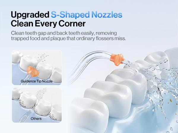 usmile C10 Water Flosser 99.99% Plaque Removal with Guiding Nozzle, 4 Modes Cordless Oral Irrigator, Portable 95-Day Battery Life