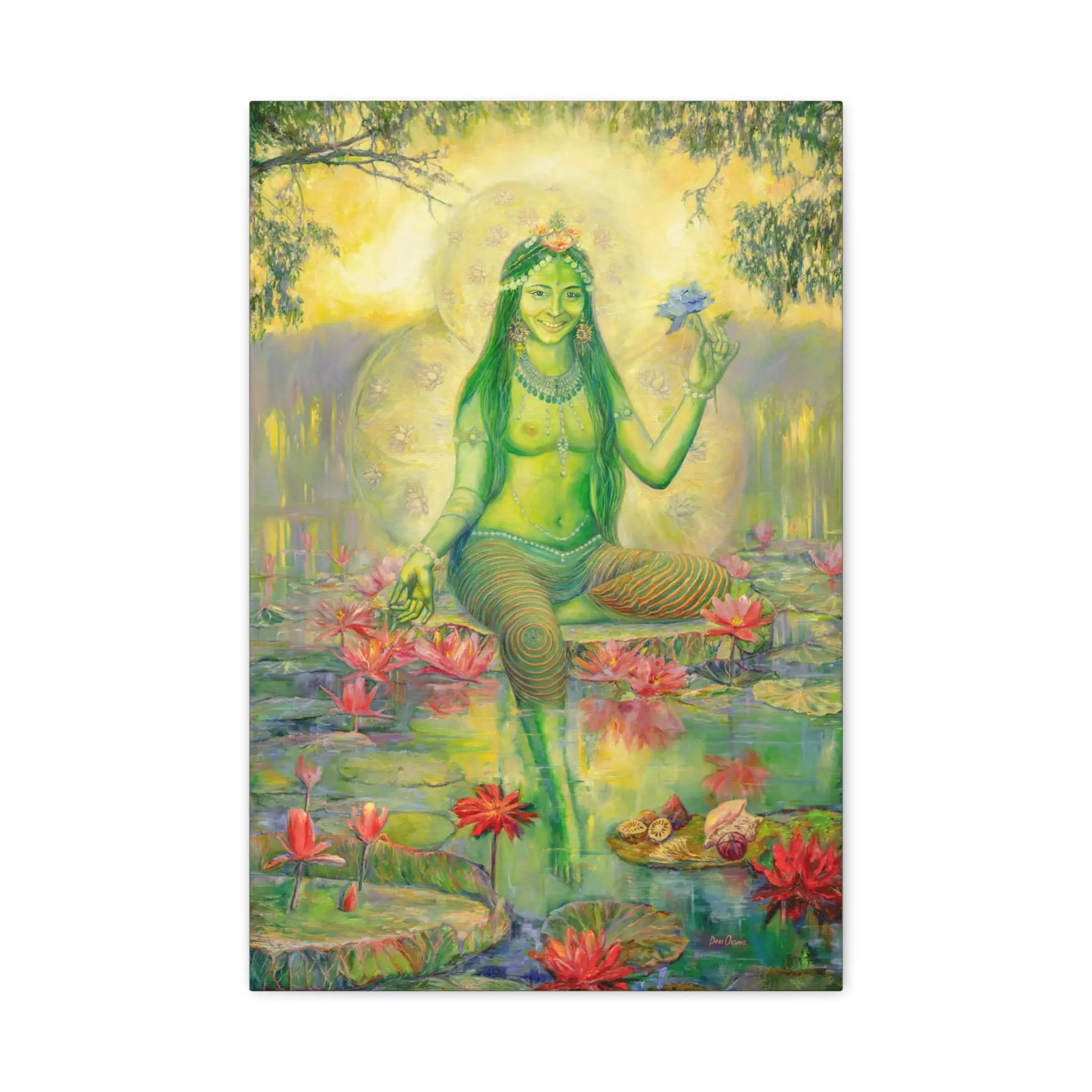 Green Tara, Painting, Home Decor, Wall Art
