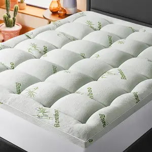 Bamboo Extra Thick Queen Mattress Topper for Back Pain,1000 GSM Quilted Fitted Mattress Pad Pillow Top Mattress Cover with Deep Pocket Up to 21 Inches