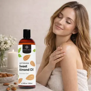 Sweet Almond Oil Body & Hair Massage Oil 200 ml Hexane-Free Full-Body Spa Care for All Skin Types Massage & DIY Beauty