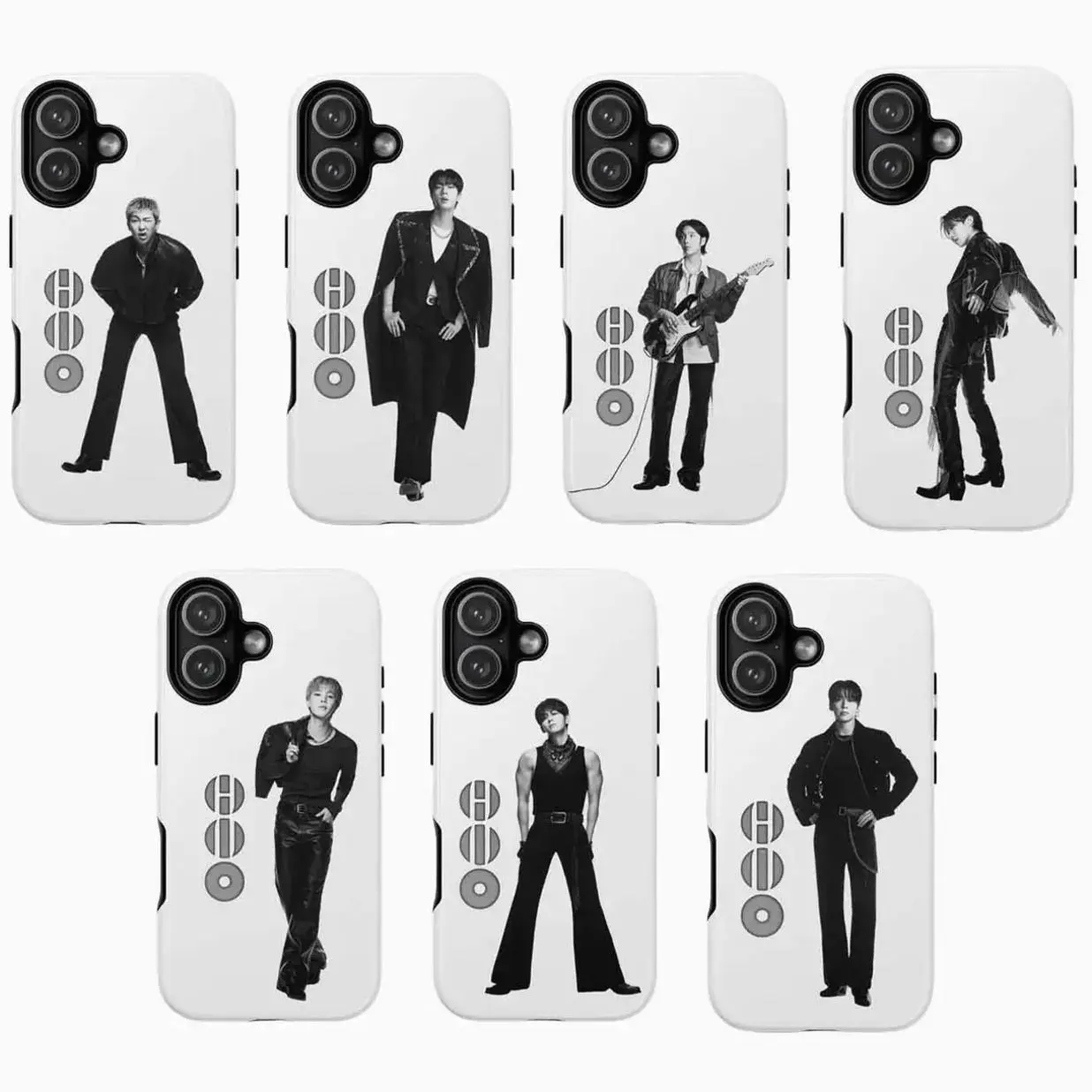 Tough KPOP Merch Music Arirang Comeback Smartphone Case - 7 Styles, Black & White Tone Casing for iPhone 17 ProMax, Handheld Cellphone & Other Devices