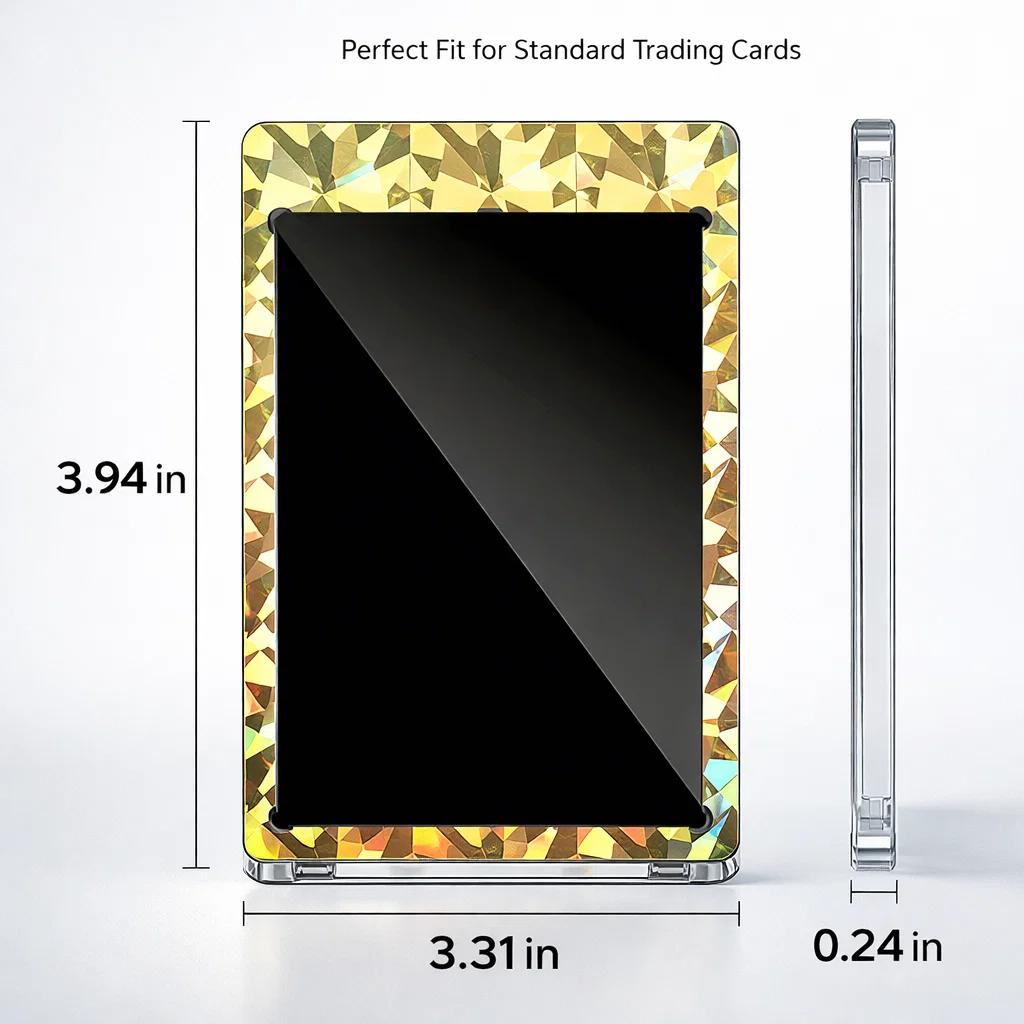 25 Pack Multi-color Ice Magnetic Card Holder 35pt, Magnetic Card Display Case, UV Protection, Trading Card Showcase Bumper