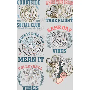 COURTSIDE SOCIAL CLUB (VOLLEYBALL) (1) PREMADE GANGSHEET - 22X36 DTF TRANSFERS - DIRECT TO FILM