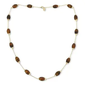 Connie Craig Carroll Jewelry Julia 36" Carved Gem Station Necklace
