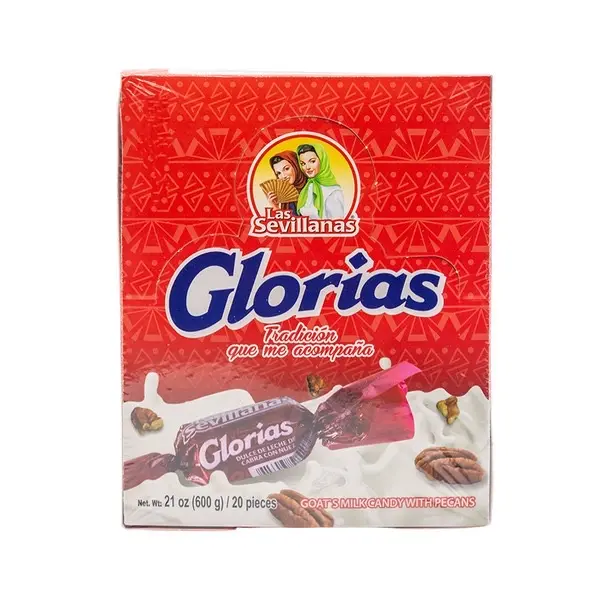 Las Sevillanas Glorias Goat's Milk Candy with Pecans 20 Pieces 21 oz 600g Traditional Snack