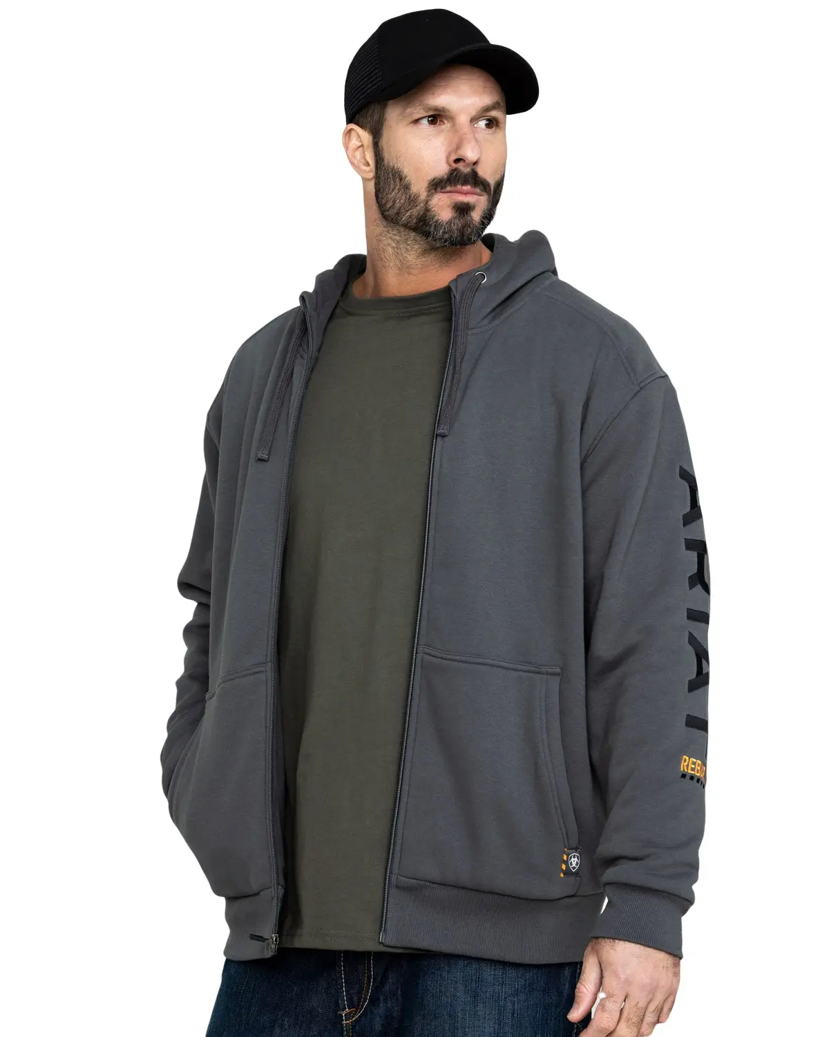 Ariat Men's Men'S Rebar All-Weather Full Zip Work Hooded Sweatshirt - 10027800