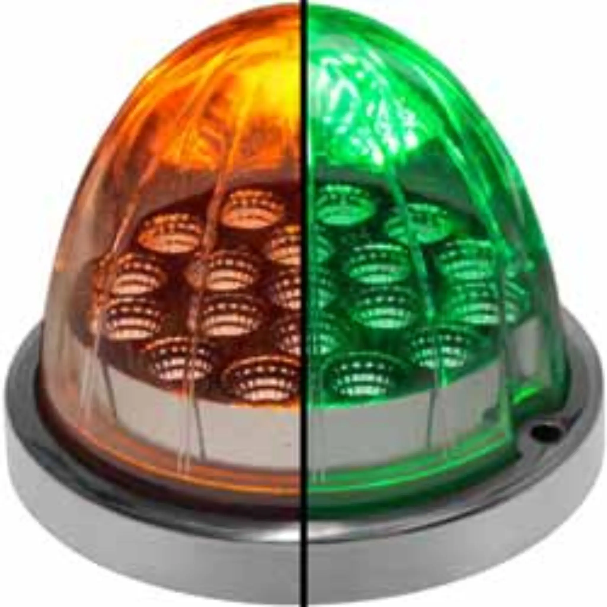 Trux Accessories Dual Revolution Watermelon LED Car Lighting - 19-Diode Light with Reflector Cup, Lock Ring
