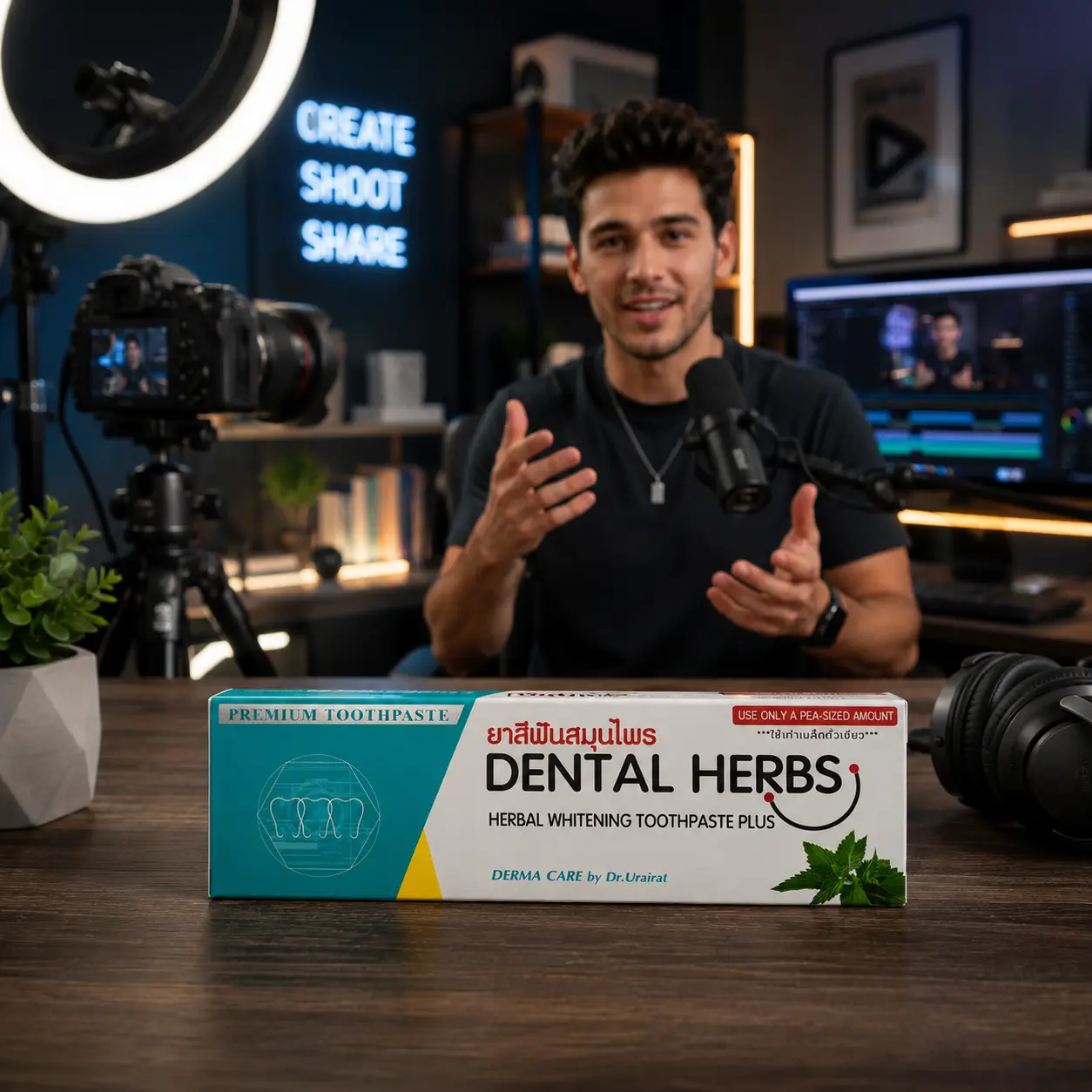 (For Content Creators) Herbal Toothpaste | Botanical Toothpaste | Daily Oral Care | Fresh Breath Care | Helps Remove Everyday Surface Stains | Premium Herbal Toothpaste | Plant Based Toothpaste | Made in Thailand | 80g