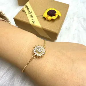 2025 Sunflower Spinner Bracelet - TikTok Trending Anxiety Relief Jewelry for Women, Symbol of Strength & Happiness, Stress Relief Gift