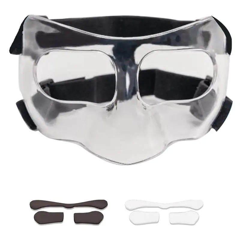 Sports Face Guard, Nose Guard for Broken Nose, Basketball Football Softball Training Face Protect Shield, Clear Close
