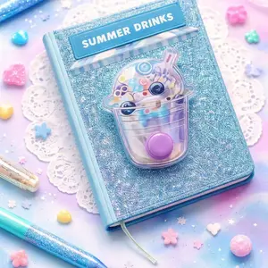 Summer Drink Cup Press Water Ring Stress Relief Toy, Mini Portable Puzzle Game, Student Children Classroom Focus Training Tool