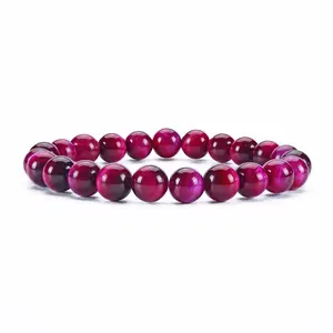 Cherry Tree Collection | Stretch Bracelet | 8mm Beads (Pink Tiger's Eye)