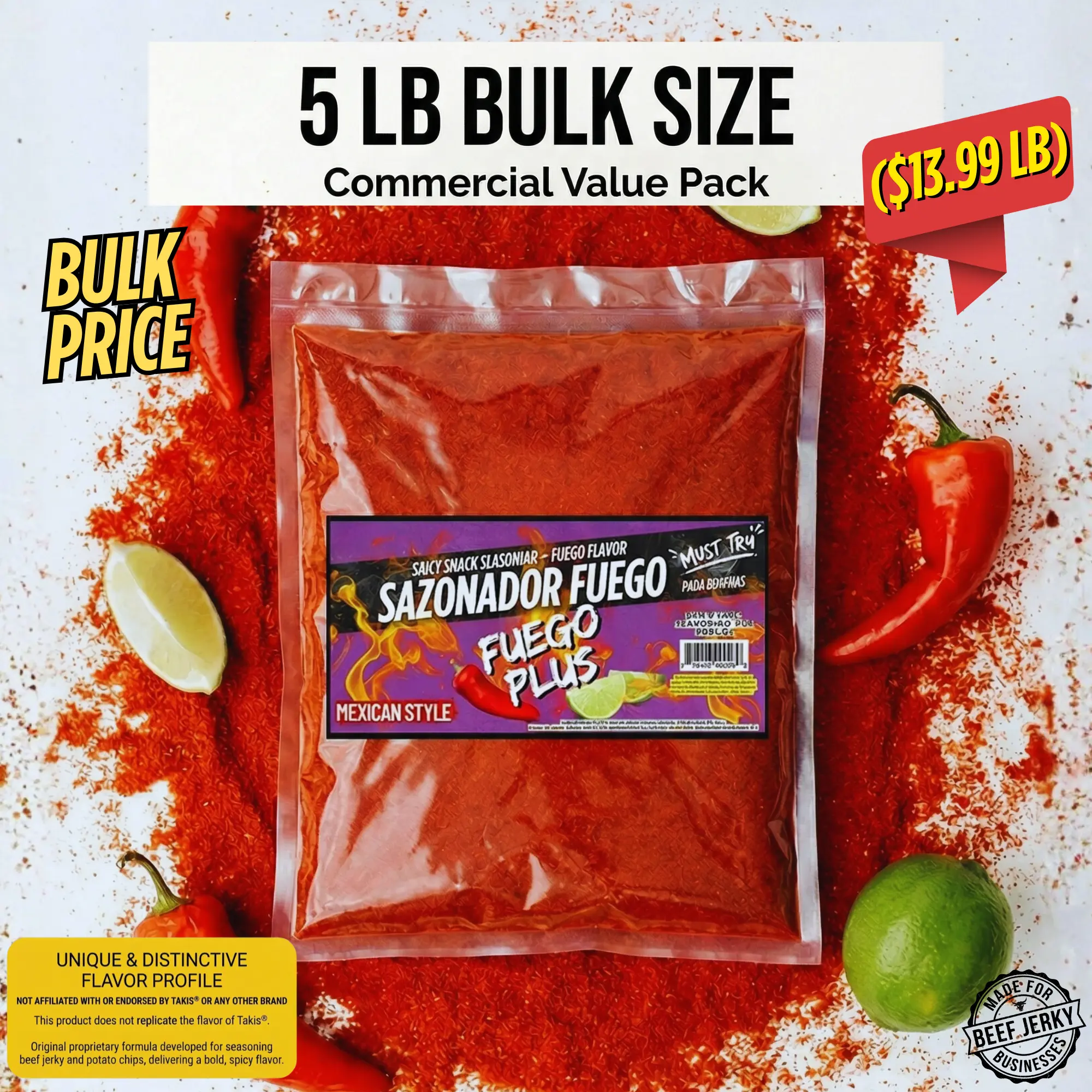 Fuego Seasoning – Extra Spicy Snack Flavor (5 LB) Fuego Seasoning – Extra Spicy Snack Flavor (5 LB)
