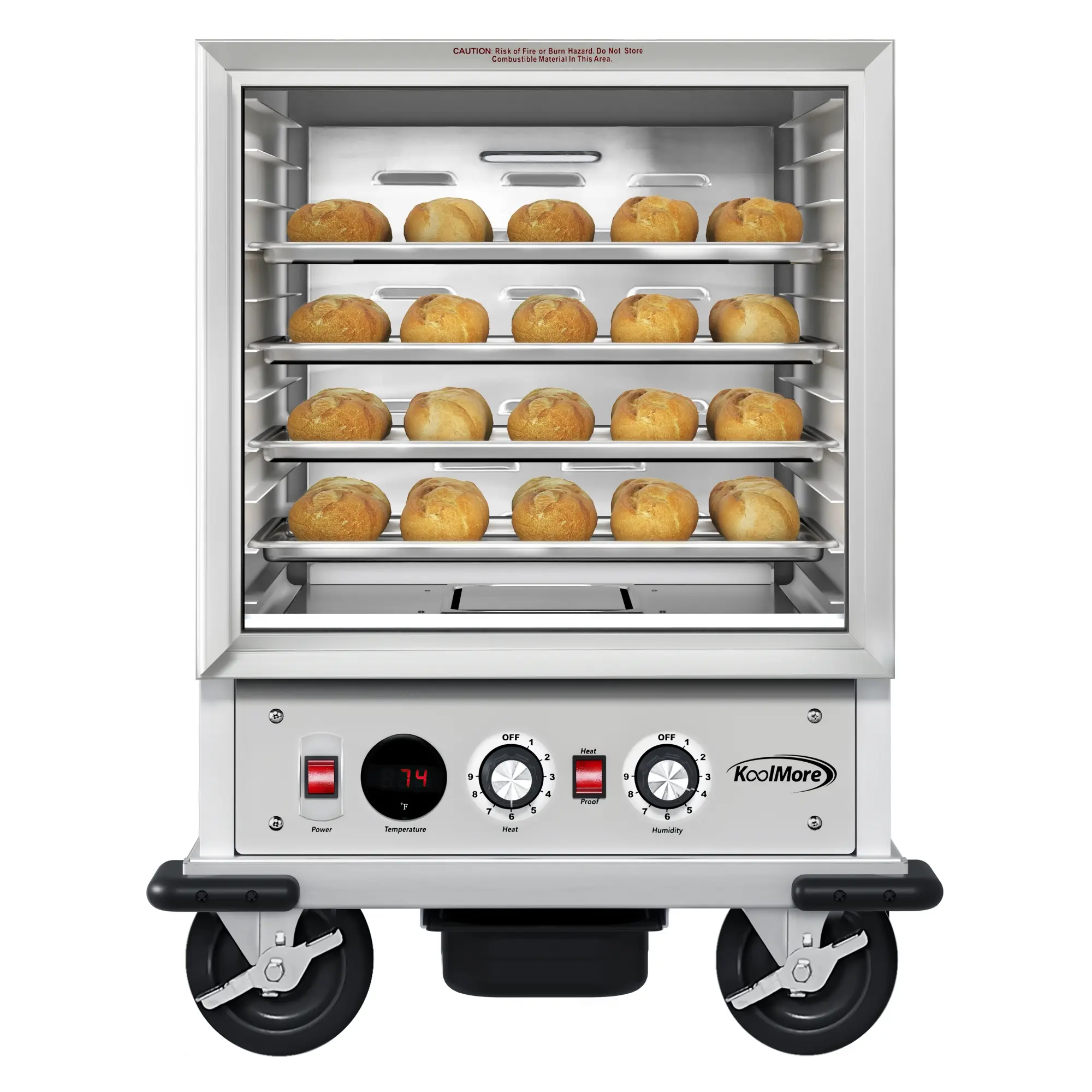 33 in. Commercial Insulated Half-Size Heated Holding Proofing Cabinet with 11-Pan Capacity and Glass Door in Silver (KM-CHP12-SIGL)