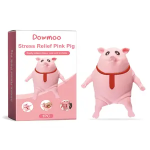Single pack: cute cartoon pink pig toy — squeeze pig for stress relief and decompression