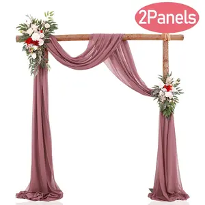 Wedding Arch Draping Fabric Wedding Decoration Chiffon Curtain Drapes for Wedding Ceremony Party Decoration 29 in x 19 Ft Dusty Rose 2 Pcs