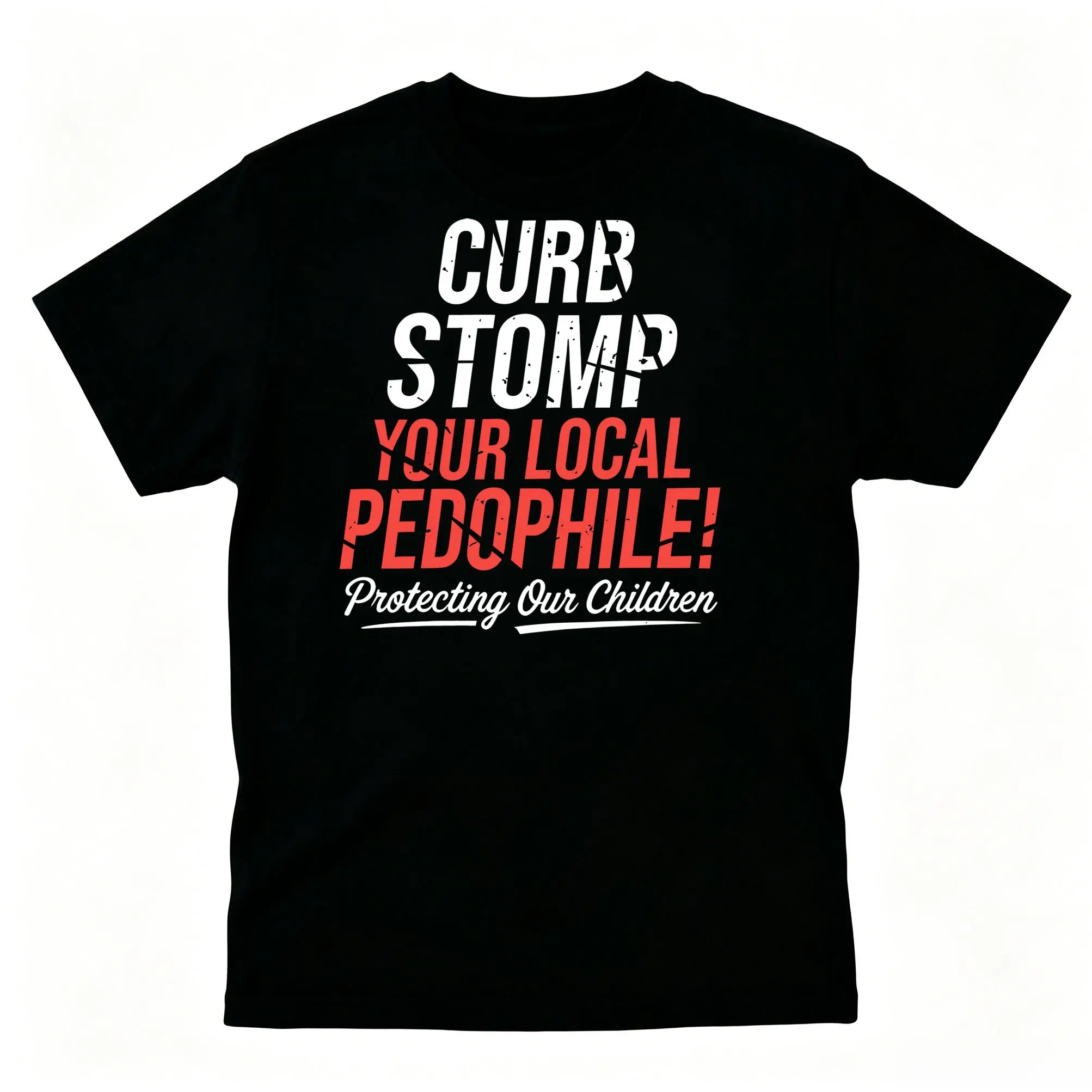 good graphic tees summer graphic tees VAULAX Curb Stomp Your Local P3dophile  Graphic Tee Ring Spun Casual Soft Washed T-Shirt Trendy Tops Perfect Gift For Sport Fans