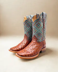 Ostrich Cognac | Men's Cowboy Boots Square Toe