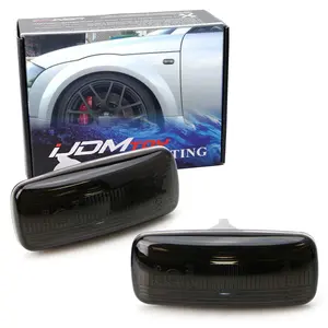 iJDMTOY Smoked Lens Front Fender Signal Side Marker Lamp Housing Assembly For Audi A4 A6 A8 TT