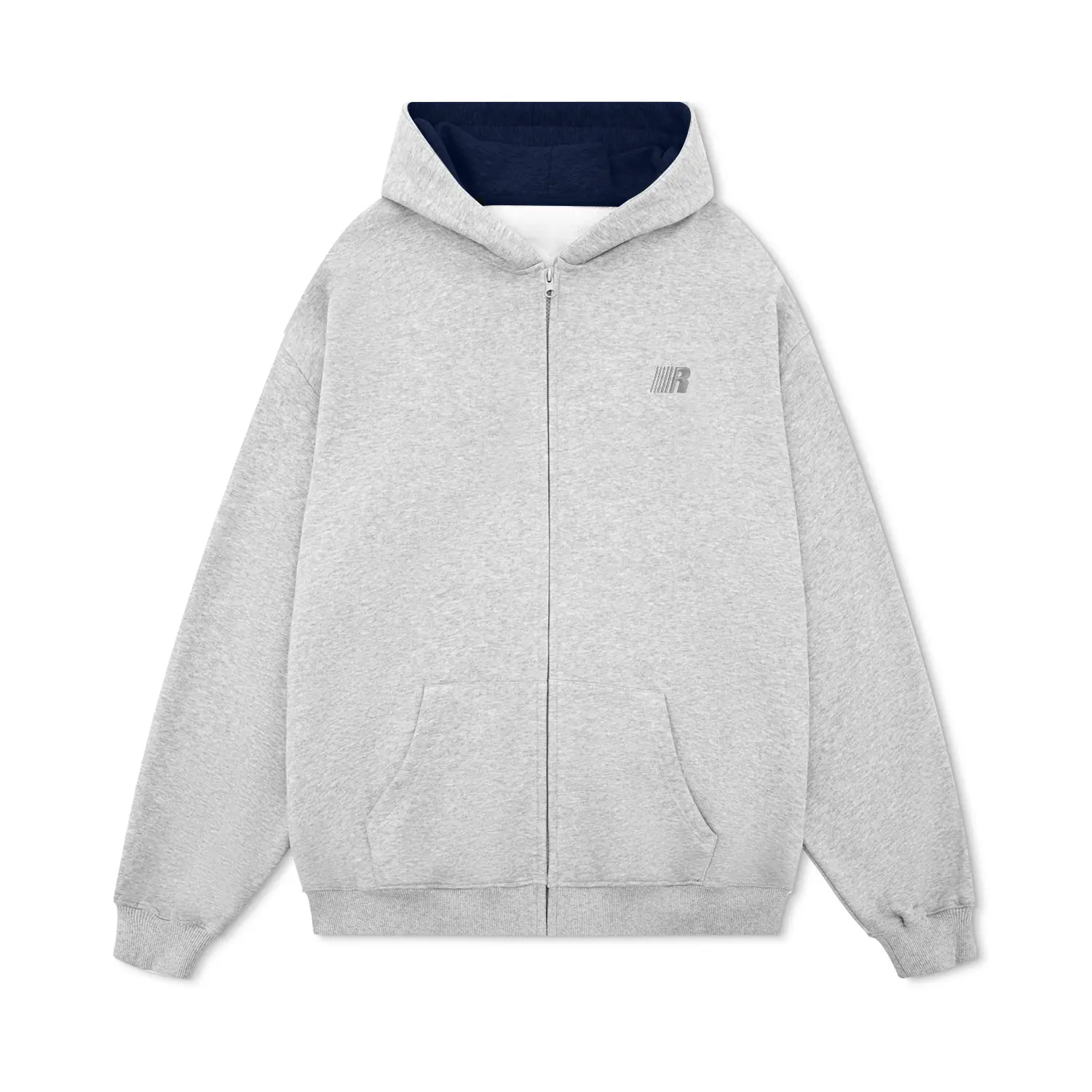 FDR Contrast Lining Zip Up Hoodie for Women & Men, Oversized 