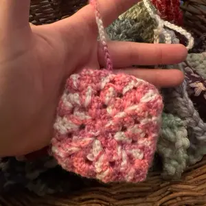 Crocheted Change Purse - Handmade Pink & White Basket Weave Design for Everyday Use