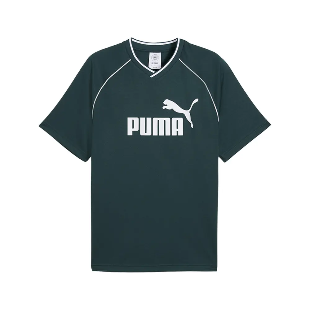 PUMA Mens Essentials V-Neck Short Sleeve Jersey Casual - Green
