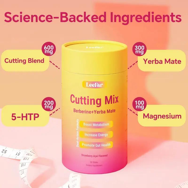 LeeFar Cutting Drink Mix – | Strawberry Açaí Flavor – 30 Servings