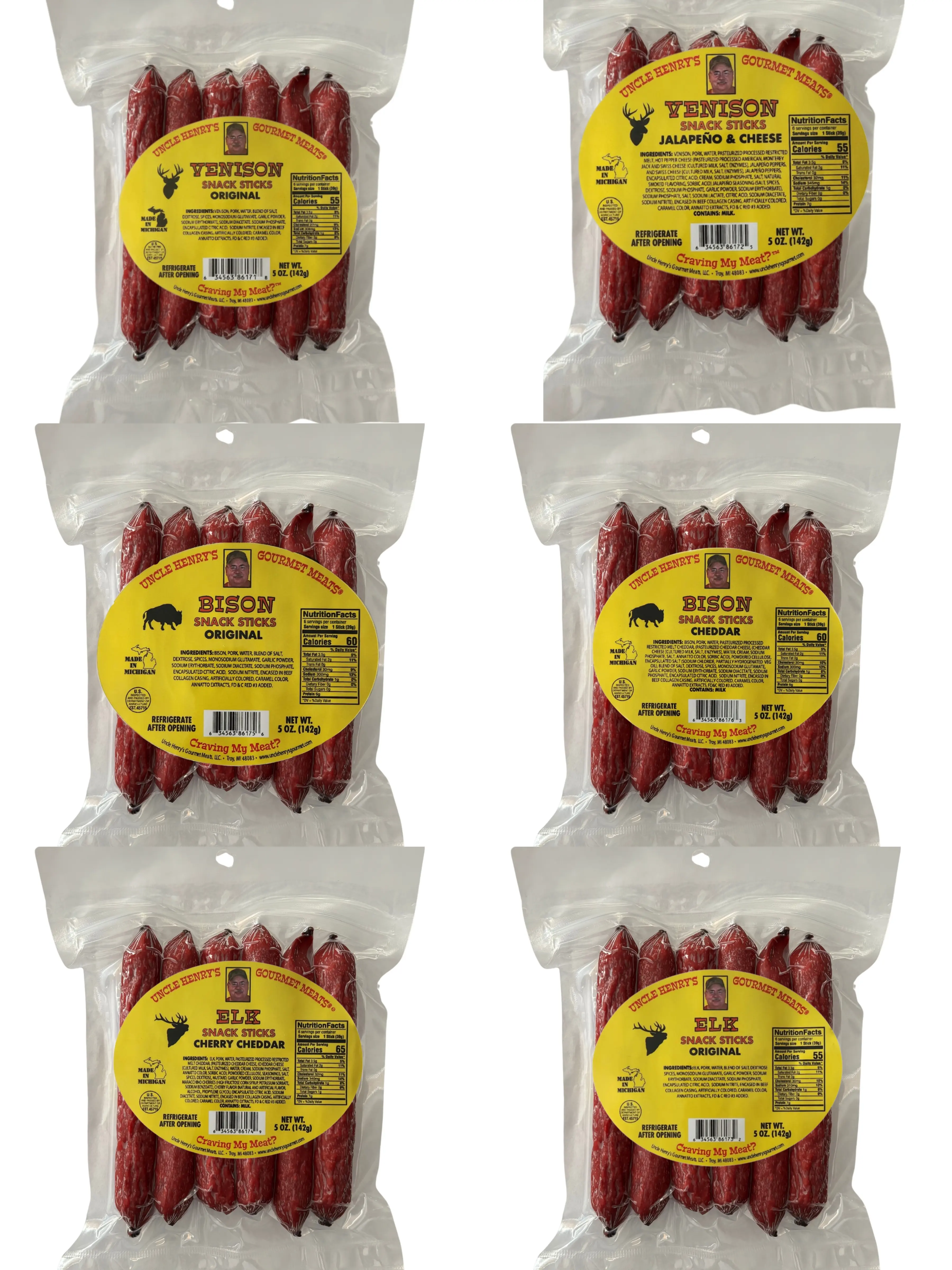 Game Meat Sampler Uncle Henry's Gourmet Meats Wild Game Sampler Pack - 6 (5 oz) bags Meat ...