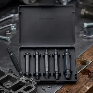 High-Speed Steel Bolt Extractor Set, 4-5 Piece Stripped Screw Remover Kit, Damaged Bolt Removal Tools, Professional Thread Repair, Durable Metal Drilling Set, Quick Emergency Screw Extractor