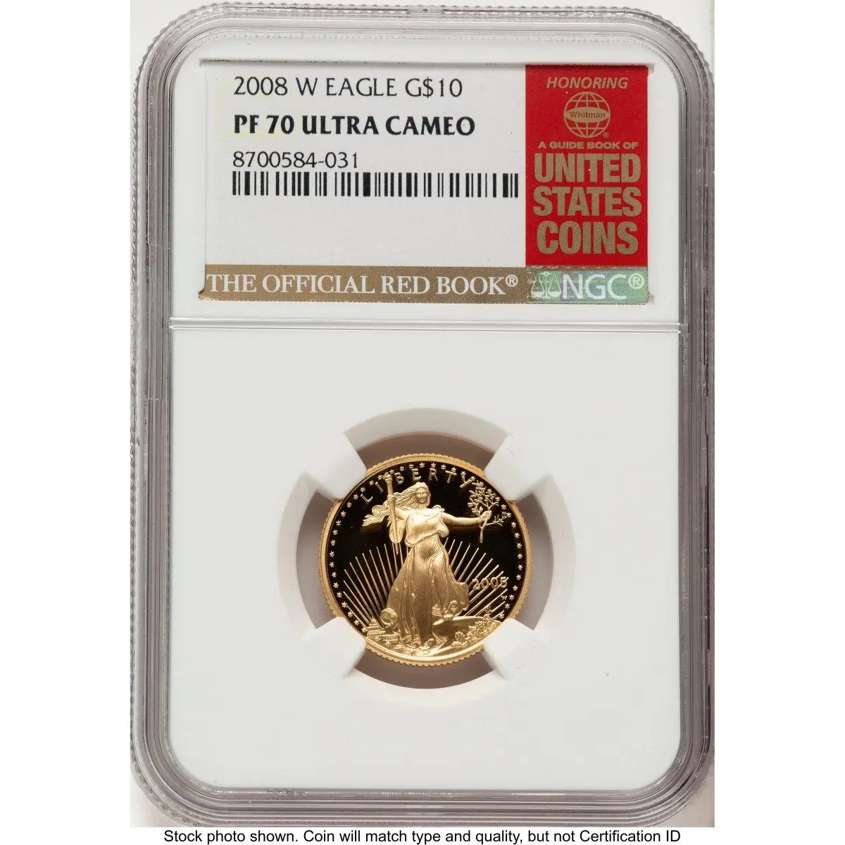 Modern Bullion Coins (2008-W Proof Gold Eagle 1/4 oz Red Book)
