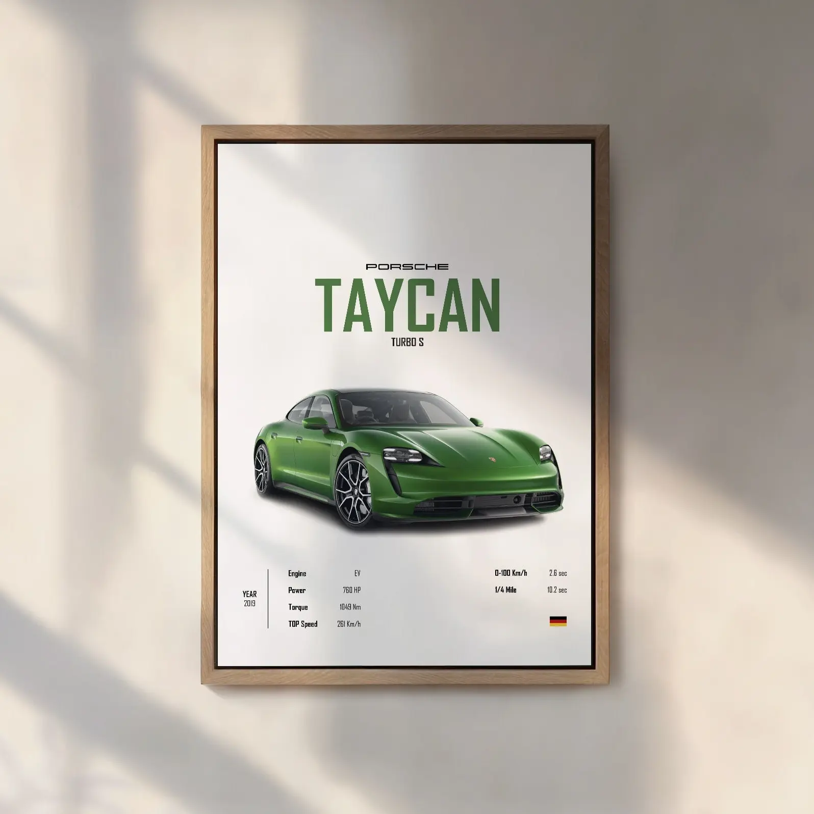 GiftOfHope Vibrant Porsche Taycan Turbo S 2023 Poster Unframed Wall Art Ideal For Kids Boys Room And Home Office Decor