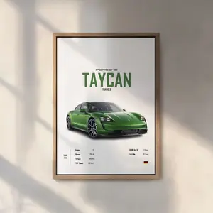 GiftOfHope Vibrant Porsche Taycan Turbo S 2023 Poster Unframed Wall Art Ideal For Kids Boys Room And Home Office Decor