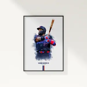 Vladimir Guerrero Jr Poster, Baseball Poster, MLB Poster, Sports Poster, Toronto Blue Jays, Wall Art Decor, Baseball Bedroom Decor, MLB Gift