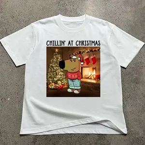 Chill Guy Christmas Shirt, Chillin' at Christmas Graphic Vintage 90s retro 100% cotton tee