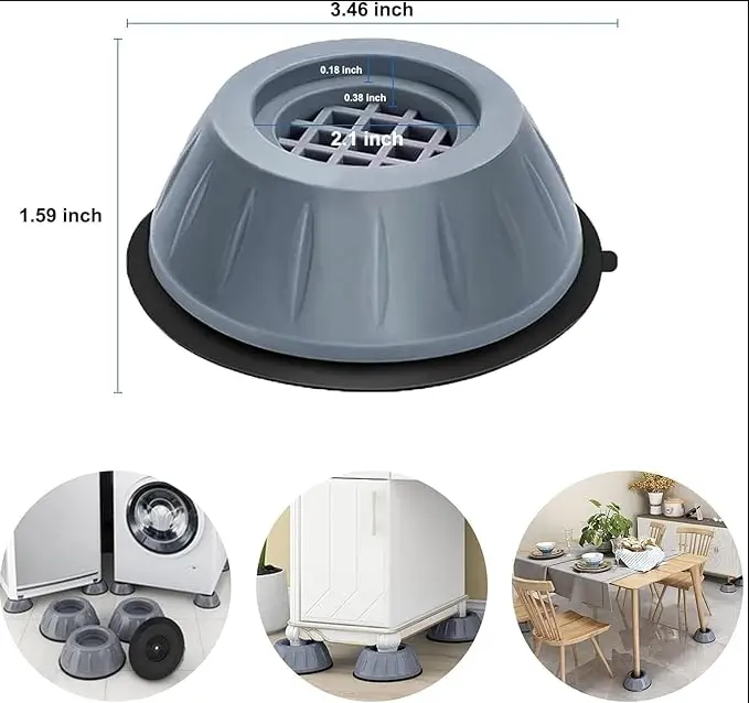Dadop 4Pcs Anti Vibration Pads for Washing Machine and Dryer - Shock and Noise Cancelling, Universal Size, Support Prevent Moving Shaking
