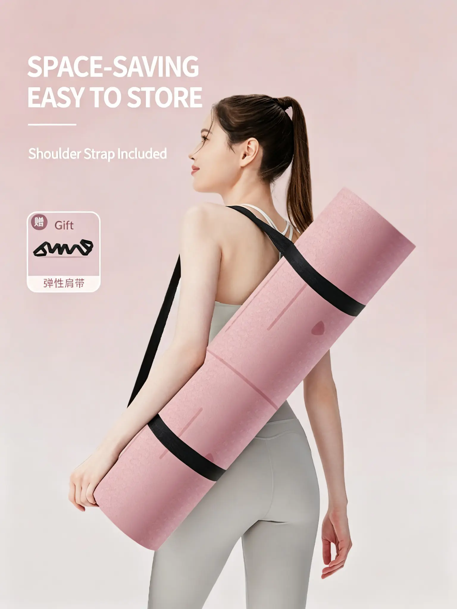 TPE Yoga Mat - 90CM Extra Wide, 185CM Long, Double-Sided Non-Slip, Thick Shock-Absorbing Exercise Mat for Home Gym Fitness