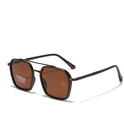 Vintage Geometric Frame Polarized Shades, High Quality Square Frame Sunglasses, Trendy Casual Glasses for Travel, Fashion Accessories for Outdoor Activities, Trendy Styling Sunglasses, Fashionable Frames Sunglasses, Casual Stylish Glasses