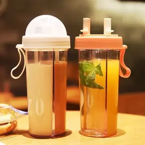 Net Red Water Cup Double Drink Cup Water Bottle Kitchen Gadgets Drinkware Lid
