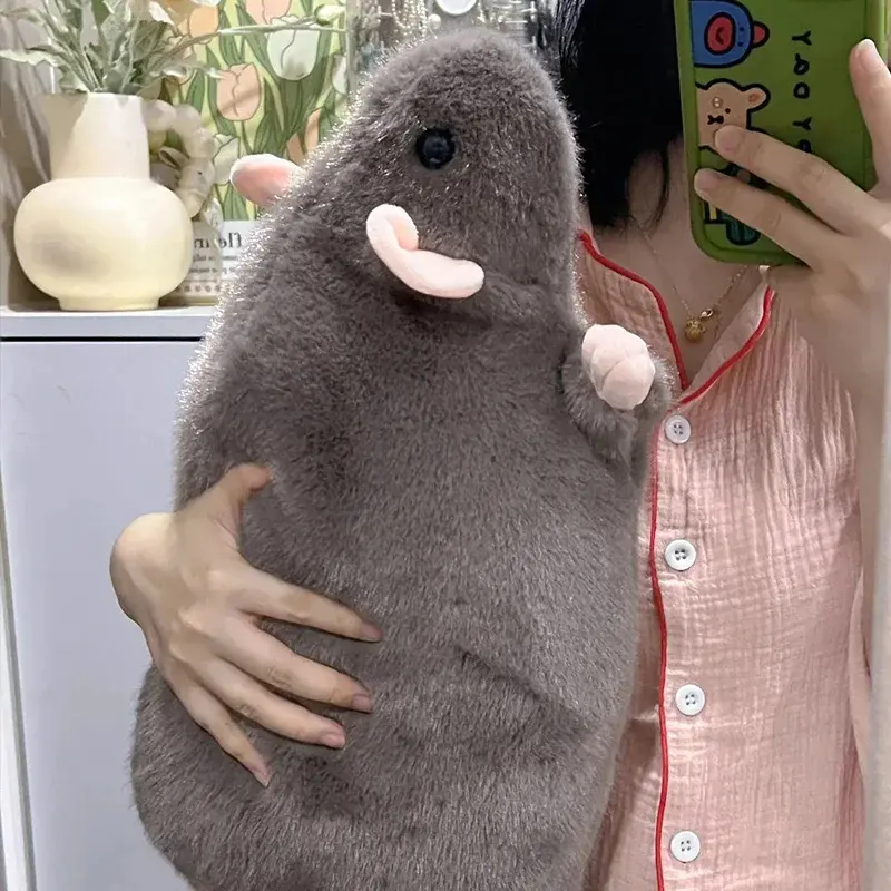 Oversized Soft Flower Branch Rat Plush Doll, 40/55/90cm Creative Cartoon Mouse Figurine, Home Decor Doll Ornament, Birthday Gift
