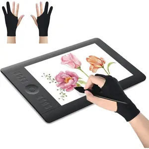 Digital Drawing Glove Right Hand for ipad, Paper Sketching,2 Pack Artist Glove for Drawing Tablet,Two Finger Art Glove Left Hand,Smudge Guard,Small springtok