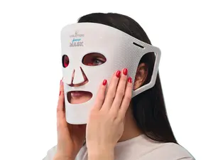 beautimate FDA-Cleared LED Light Therapy Mask For Glowing Skin - Red Light For Wrinkles - Blue Light For Acne Breakouts - 850 Infrared - Facial Mask