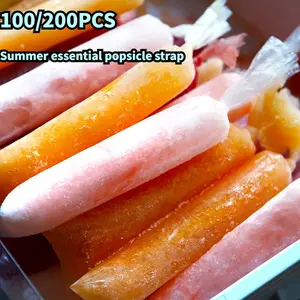 100/200pcs Multifunctional Juice Popsicle Bags, Summer Kitchen Essential, DIY Self-Sealing Freezer Treat Bags, Camping Ice Pop Bags