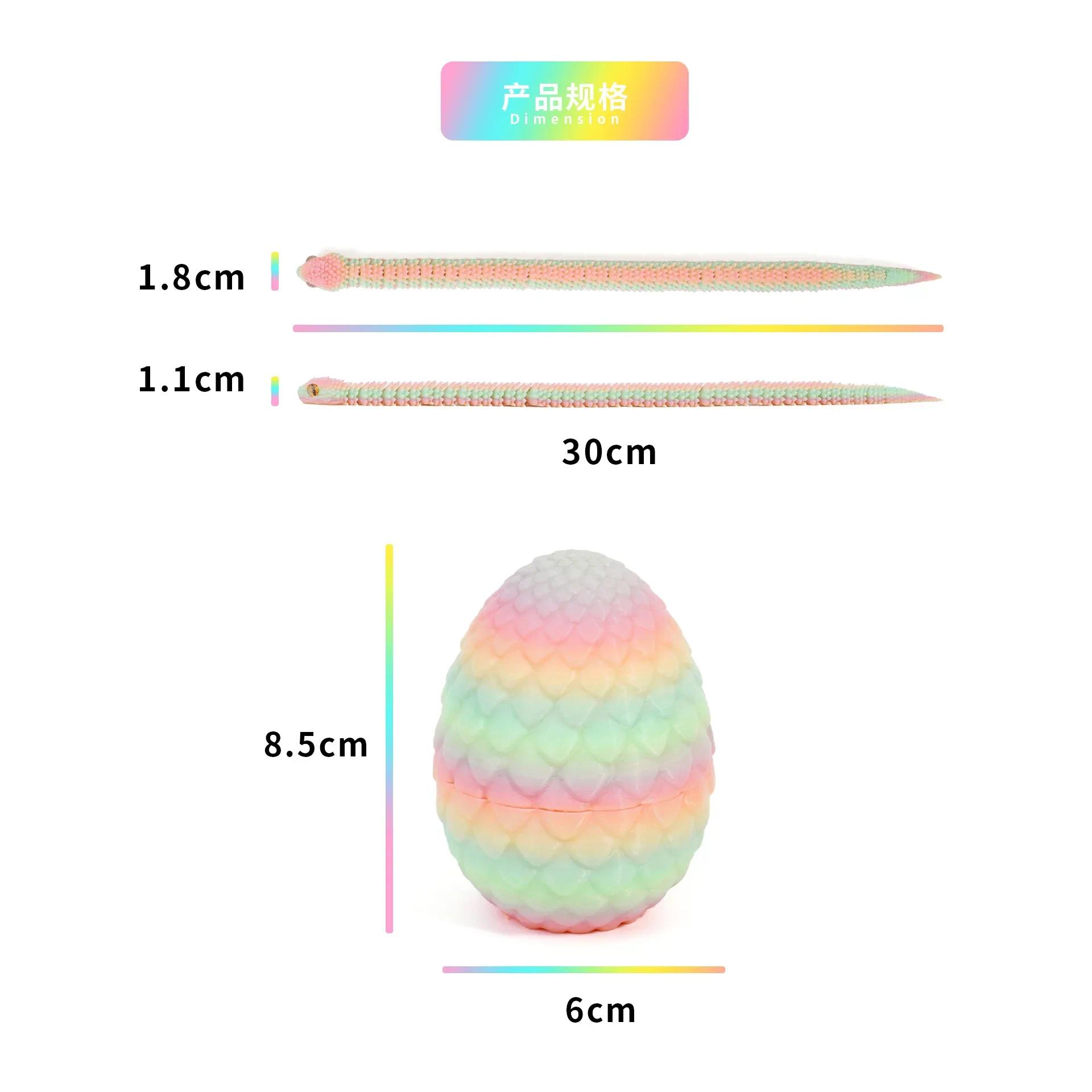 3D Printing Action Figure Snake Egg Toys Creative Stress Relief Anime Figures Moveable Rotation Desktop Ornaments Gift #TTMN