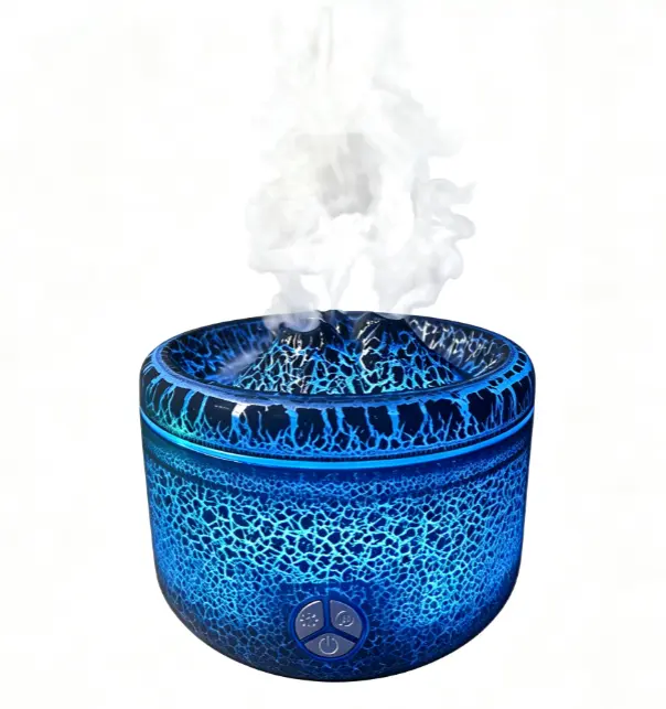 V35 Volcano  Aroma Diffuser | 500ml  Cool Mist Humidifier with Realistic Ice-Cracked  Effect | 6-8H Runtime, 2H/8H Timer, Essential Oil Compatible, Ultra-Quiet