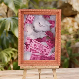 1PC Cute Cat Refrigerator Magnet, Mini Photo Frame Fridge Magnet, Animal Decorative Gift for Living Room, Study, Bedroom, Decoration