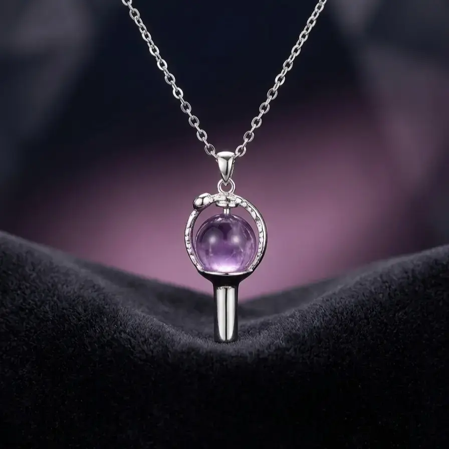 KPop Light Stick Pendant Necklace – Fan Support Jewelry, Cute Collarbone Chain Gift summerwins ConcertVibes