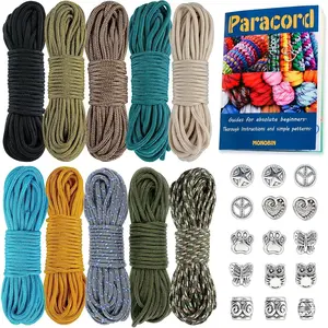 Micro Paracord，2mm 10Colors 20FT Paracord Combo Kit with Paracord Instructions and Charms ​for Making Paracord Bracelets, Lanyards, Jewelry Making